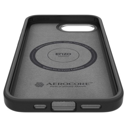 Хибриден кейс с MagSafe за iPhone 16е от Spigen Enzo Aramid Mag -Matte Black