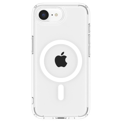 Удароустойчив кейс с MagSafe пръстен за iPhone 16e от Spigen Ultra Hybrid Mag - White