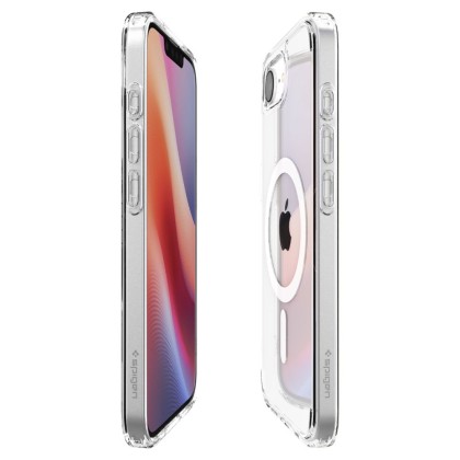 Удароустойчив кейс с MagSafe пръстен за iPhone 16e от Spigen Ultra Hybrid Mag - White