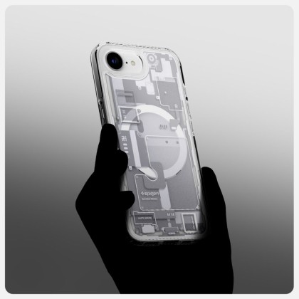 Удароустойчив кейс с MagSafe за iPhone 16e  от Spigen Ultra Hybrid - Zero One White