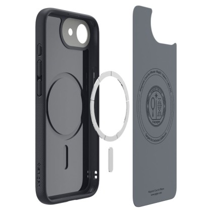 Удароустойчив кейс с MagSafe за iPhone 16e от Spigen Nano Pop - Black Sesame
