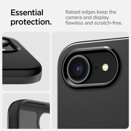 Тънък кейс с MagSafe за iPhone 16e от Spigen Thin Fit Mag - Черен