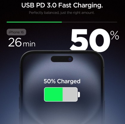 Стенно зарядно устройство за iOs и Android с USB-C от Spigen Essential EE201EU - Бяло