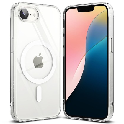 Удароустойчив твърд кейс с MagSafe за iPhone 16e от Ringke Fusion Magnetic - Clear