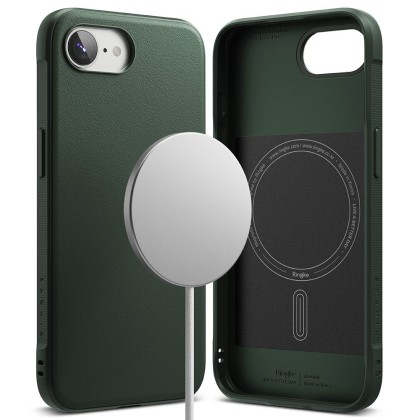 Удароустойчив кейс с MagSafe за iPhone 16e от Ringke Onyx Magnetic - Dark Green