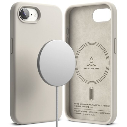 Силиконов кейс с MagSafe за iPhone 16e от Ringke Silicone Magnetic - Stone