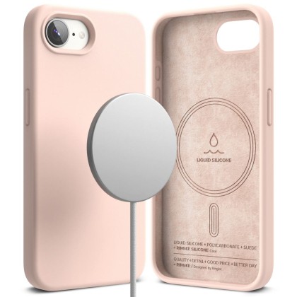 Силиконов кейс с MagSafe за iPhone 16e от Ringke Silicone Magnetic - Pink Sand
