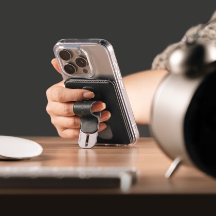 Магнитен държач за карти с поставка – Ringke Wallet Slide Grip MagSafe - Черен