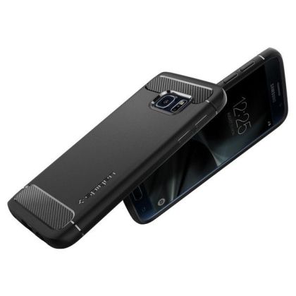 Удароустойчив кейс за Samsung Galaxy S7 от Spigen Rugged Armor - Черен