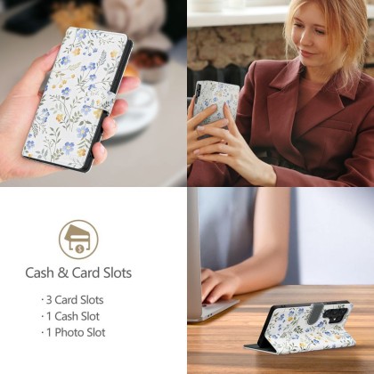 Кожен тефтер за Samsung Galaxy A36 5G от Tech-Protect Wallet - Spring Flowers
