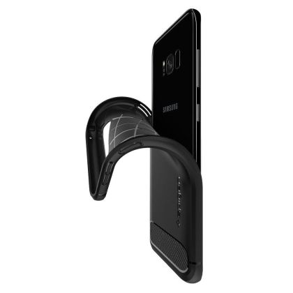 Удароустойчив кейс за Samsung Galaxy S8 от Spigen Rugged Armor - Черен