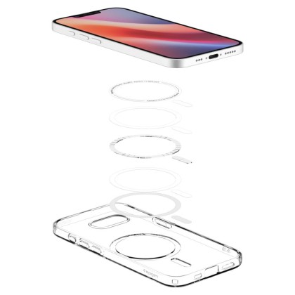 Удароустойчив кейс с MagSafe за iPhone 16e от Spigen Liquid Crystal Mag - Прозрачен