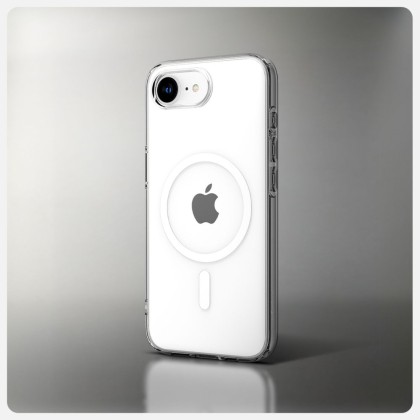 Удароустойчив кейс с MagSafe за iPhone 16e от Spigen Liquid Crystal Mag - Прозрачен