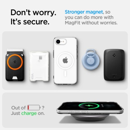 Удароустойчив кейс с MagSafe за iPhone 16e от Spigen Liquid Crystal Mag - Прозрачен