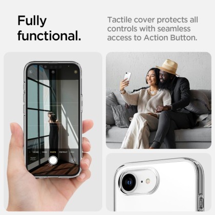 Удароустойчив кейс с MagSafe за iPhone 16e от Spigen Liquid Crystal Mag - Прозрачен