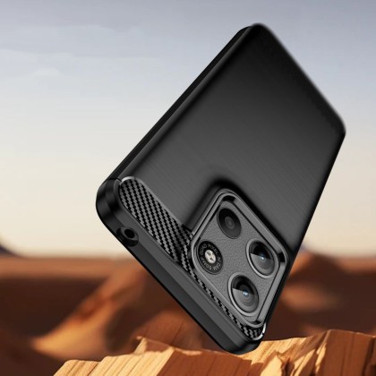 Удароустойчив кейс за Motorola G15 / G15 Power от Tech-Protect TPUcarbon - Черен