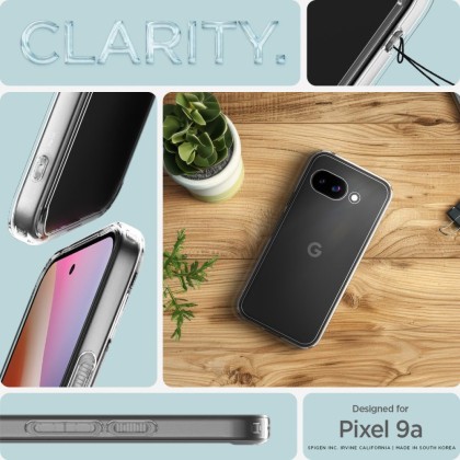 Удароустойчив кейс за Google Pixel 9a от Spigen Ultra Hybrid - Crystal Clear