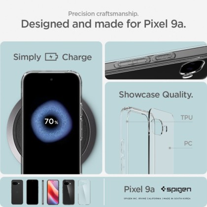 Удароустойчив кейс за Google Pixel 9a от Spigen Ultra Hybrid - Crystal Clear