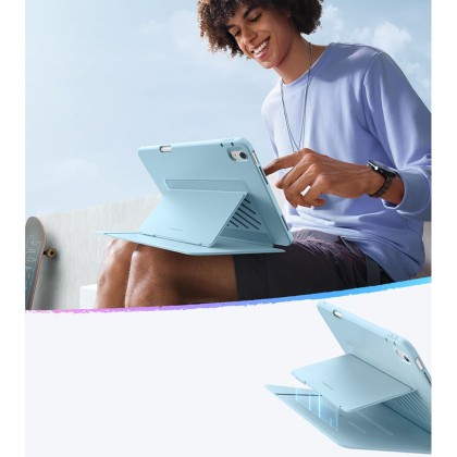 Силиконов тефтер  за iPad Air 13” 1 / 2 / 2024-2025  от  ESR Flip Hybrid -  Sky Blue