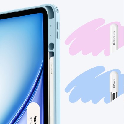 Силиконов тефтер  за iPad Air 13” 1 / 2 / 2024-2025  от  ESR Flip Hybrid -  Sky Blue