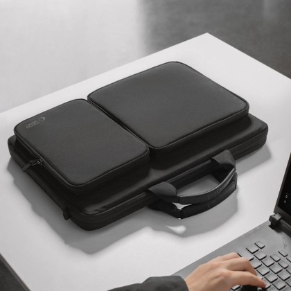 Удароустойчива чанта за лаптоп 17 инча с 4 джоба отTech-Protect Defender Bag - Черен