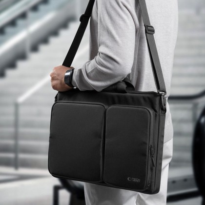 Удароустойчива чанта за лаптоп 17 инча с 4 джоба отTech-Protect Defender Bag - Черен