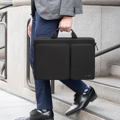 Удароустойчива чанта за лаптоп 17 инча с 4 джоба отTech-Protect Defender Bag - Черен
