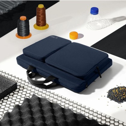 Удароустойчива чанта за лаптоп 17 инча с 4 джоба отTech-Protect Defender Bag - Navy Blue