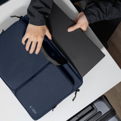 Удароустойчива чанта за лаптоп 17 инча с 4 джоба отTech-Protect Defender Bag - Navy Blue
