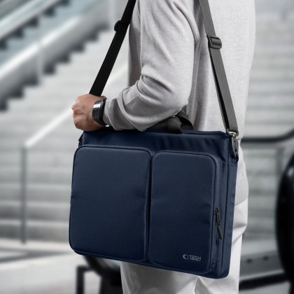 Удароустойчива чанта за лаптоп 17 инча с 4 джоба отTech-Protect Defender Bag - Navy Blue