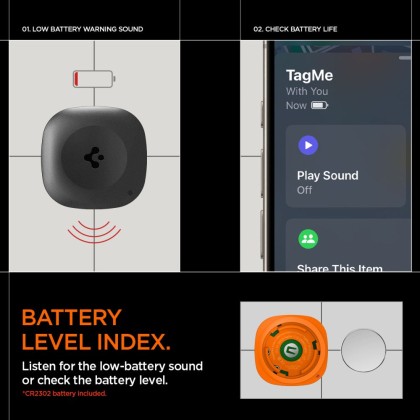 Bluetooth локатор с каишка от Spigen TagMe Tracker с Apple Find My - Черен