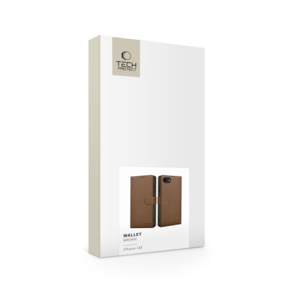 Кожен тефтер за iPhone 16e от Tech-Protect Wallet - Brown