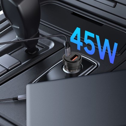 TECH-PROTECT CC03 2-PORT CAR CHARGER PD45W/QC3.0 BLACK