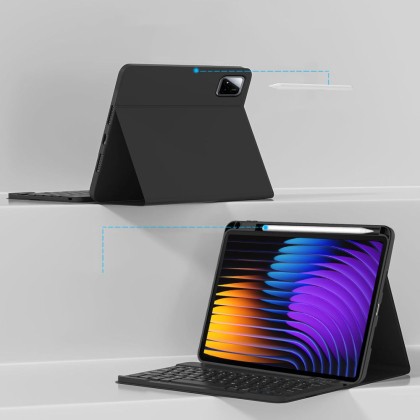 Калъф с блутут клавиатура за Xiaomi Pad 7 / 7 Pro от Tech-Protect SC Pen - Черен