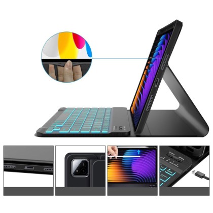 Калъф с блутут клавиатура за Xiaomi Pad 7 / 7 Pro от Tech-Protect SC Pen - Черен