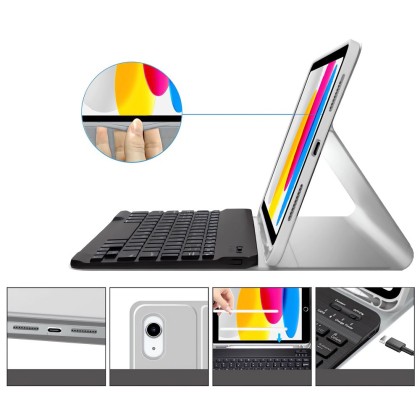 Калъф с блутут клавиатура за iPad 10.9” 10 / 2022 / 11” 11 / 2025 от Tech-Protect SC Pen - Сив