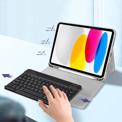 Калъф с блутут клавиатура за iPad 10.9” 10 / 2022 / 11” 11 / 2025 от Tech-Protect SC Pen - Сив