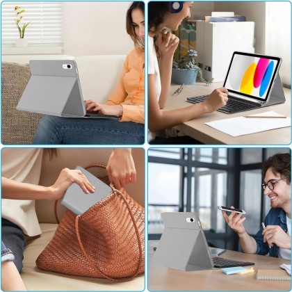 Калъф с блутут клавиатура за iPad 10.9” 10 / 2022 / 11” 11 / 2025 от Tech-Protect SC Pen - Сив