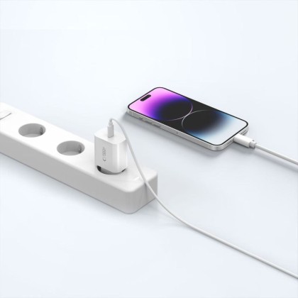 Комплект зарядно и кабел с Lightning за IOS от Tech-Protect NC20W - Бяло