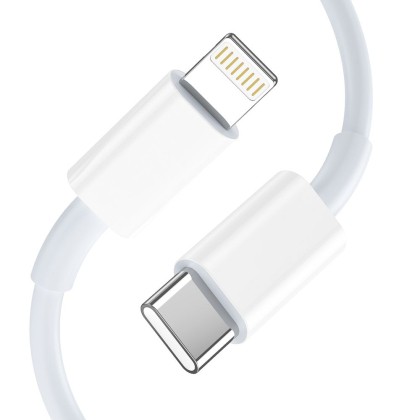 Комплект зарядно и кабел с Lightning за IOS от Tech-Protect NC20W - Бяло