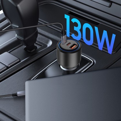 TECH-PROTECT CC04 3-PORT CAR CHARGER PD130W BLACK