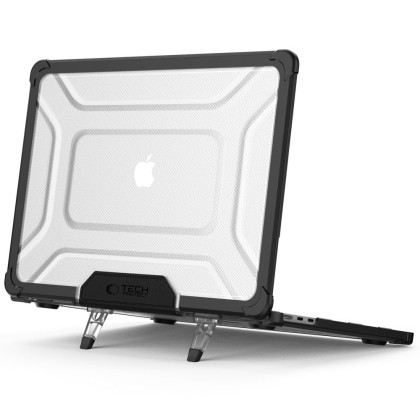 Калъф за стойка за MacBook Air 15 M2 / M3 / M4 / 2023-2025 от Tech Protect SmartShell Pro - Черен / Прозрачен