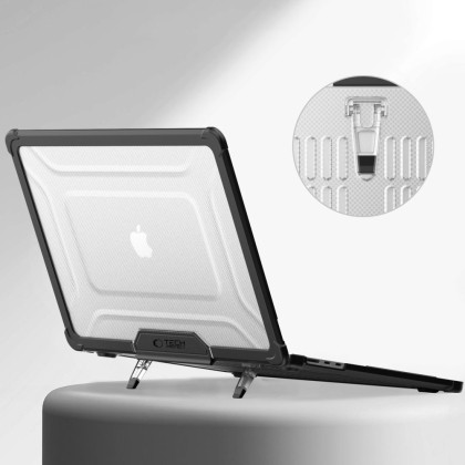 Калъф за стойка за MacBook Air 15 M2 / M3 / M4 / 2023-2025 от Tech Protect SmartShell Pro - Черен / Прозрачен