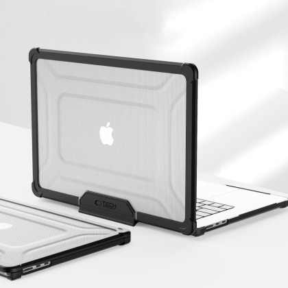 Калъф за стойка за MacBook Air 15 M2 / M3 / M4 / 2023-2025 от Tech Protect SmartShell Pro - Черен / Прозрачен