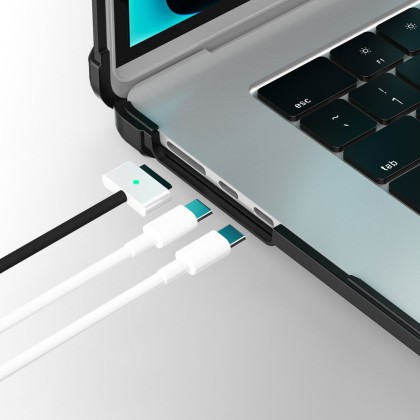 Калъф за стойка за MacBook Air 15 M2 / M3 / M4 / 2023-2025 от Tech Protect SmartShell Pro - Черен / Прозрачен