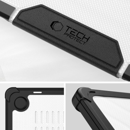 Калъф със стойка за MacBook Air 13 M2 / M3 / M4 / 2023-2025 от Tech Protect SmartShell Pro - Черен / Прозрачен