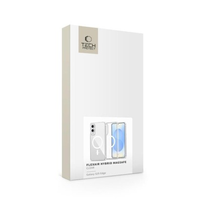 Хибриден кейс с MagSafe за Samsung Galaxy S25 Edge от Tech-Protect Flexair Hybrid - Clear