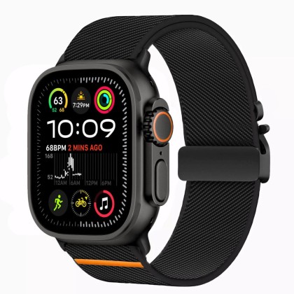 TECH-PROTECT NYLON CLASP APPLE WATCH 6 / 7 / 8 / 9 / 10 / SE / ULTRA 1 / 2 (44 / 45 / 46 / 49 MM) BLACK