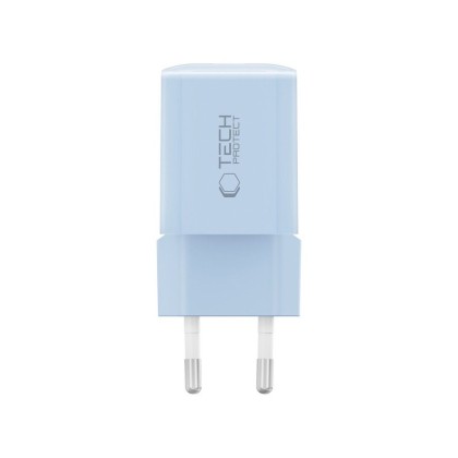 Мрежово зарядно устройство с 2 порта от Tech-Protect NC 33W Power Delivery и Quick Charge 3.0 - Baby Blue