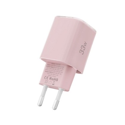 Мрежово зарядно устройство с 2 порта от Tech-Protect NC 33W Power Delivery и Quick Charge 3.0 - Baby Pink